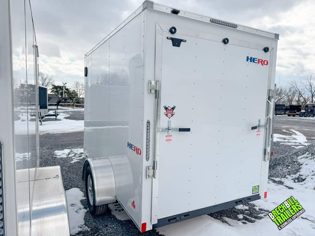 Back of the Bravo Hero 3K Enclosed Cargo Trailer