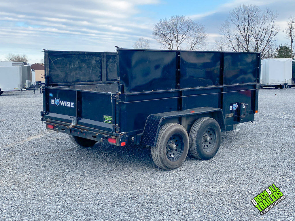 Side view of a USED Bwise LP LE Low Pro Dump Trailer