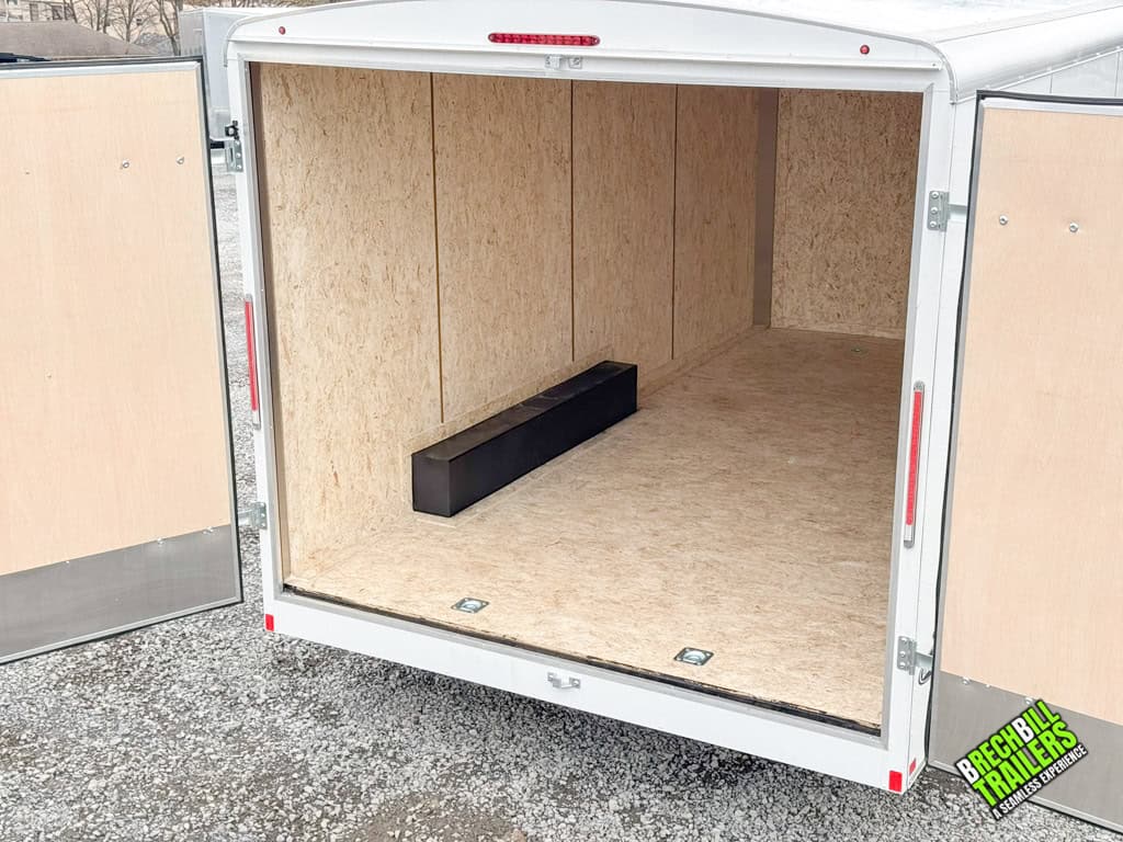 Looking inside the enclosed trailer