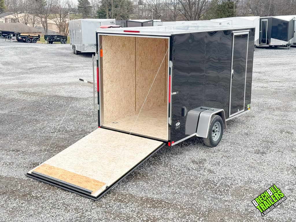 Look ST DLX Enclosed Cargo Trailer with the ramp down