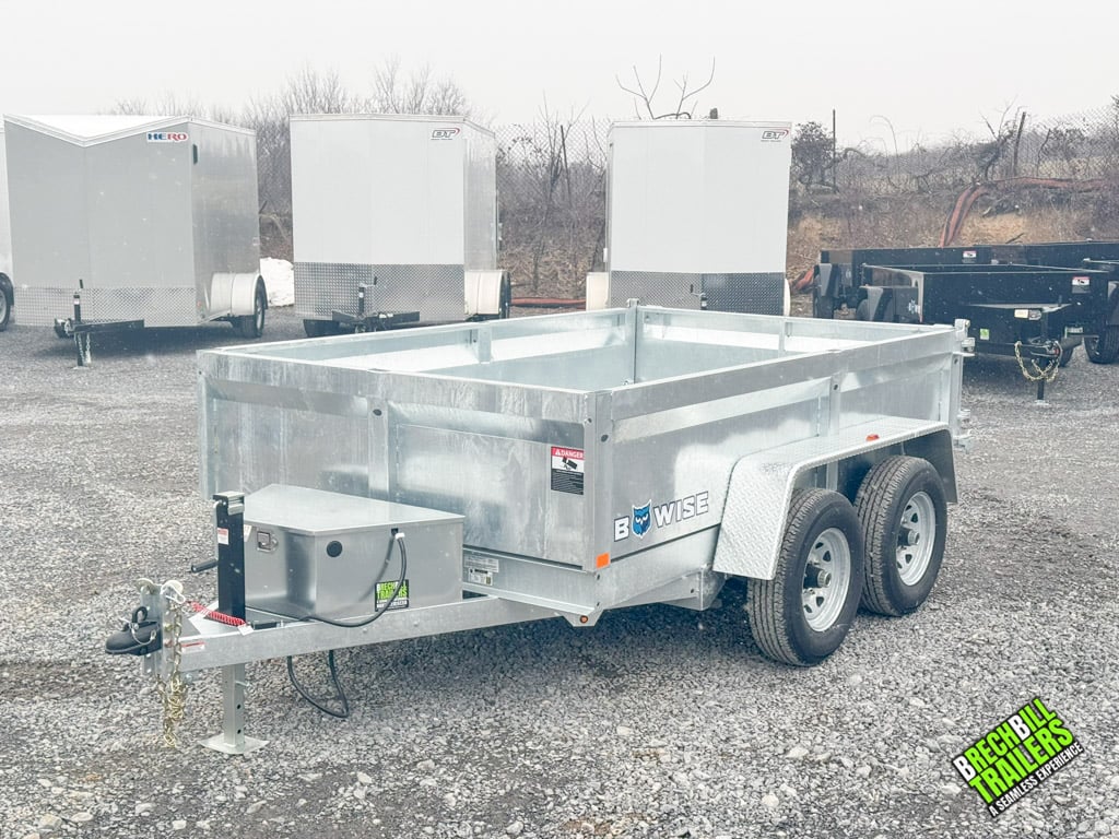 A 10ft aluminum Bwise dump trailer