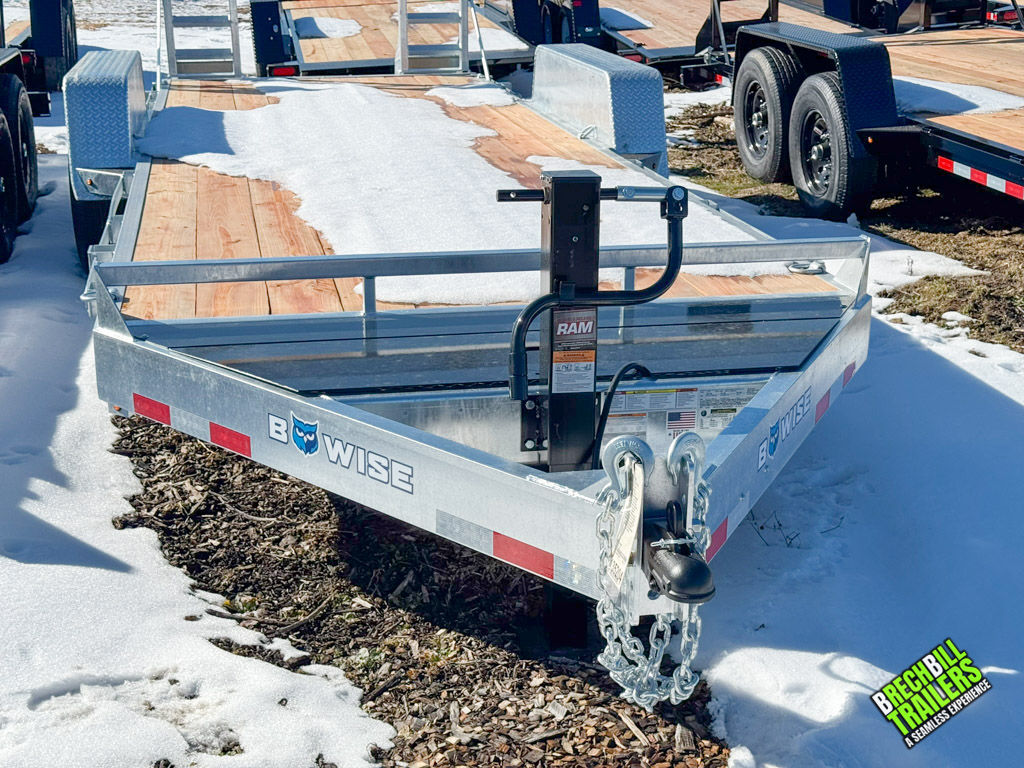 Trailer parked with ramps folded up