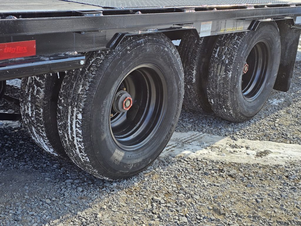 Wheels on the back of the used Big Tex trailer
