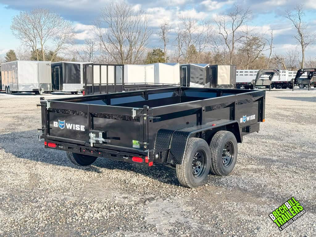 Bwise LP LE 10K Low Pro Dump Trailer parked at the Brechbill Trailers lot