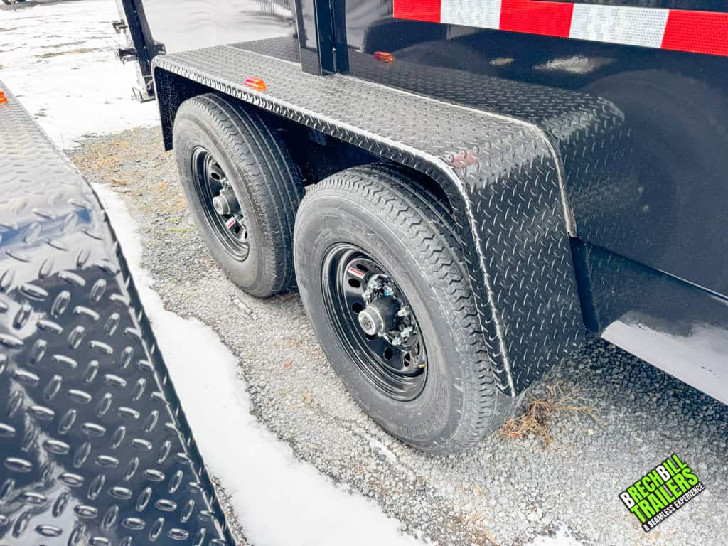 Wheels on the Bwise low pro dump trailer