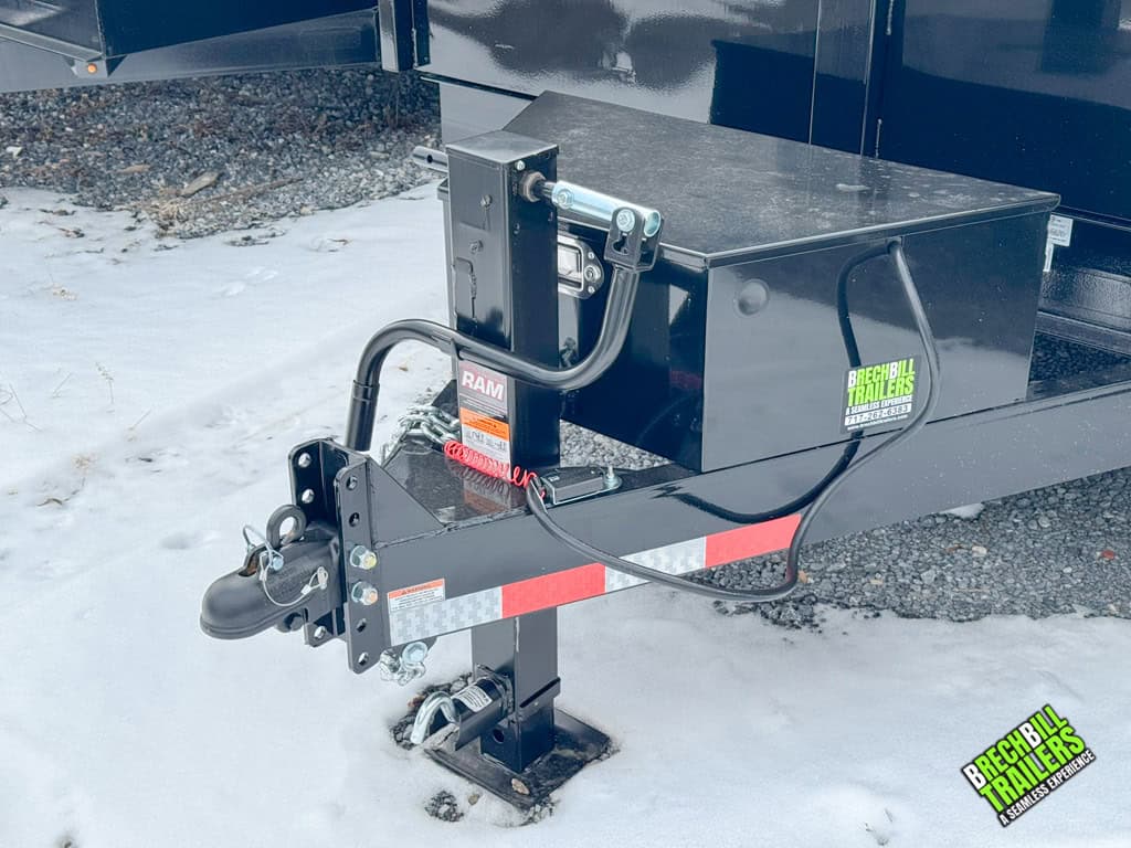 Coupler and jack on the dump trailer