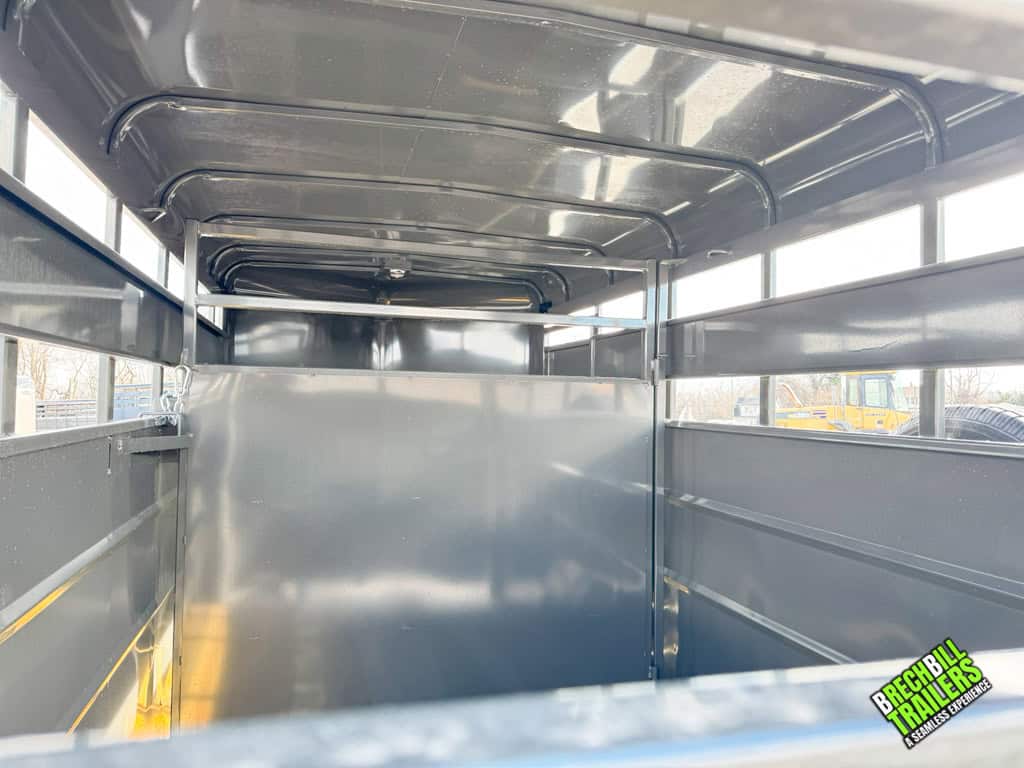 Looking inside the Valley 7k stock trailer