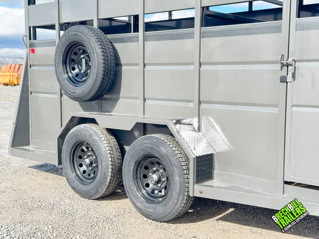 Spare wheel mounted on the Valley 7K Stock Trailer