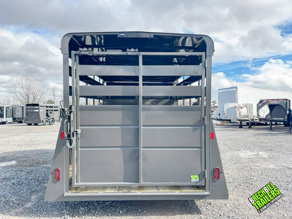 Back of a 14ft Valley high side stock trailer