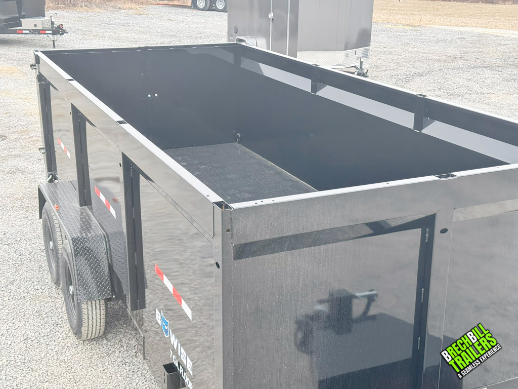 Looking inside the dump trailer