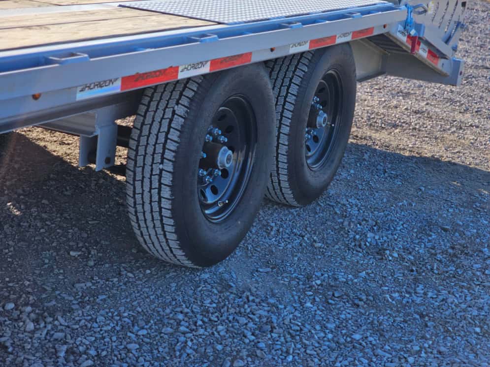 Black wheels on the trailer