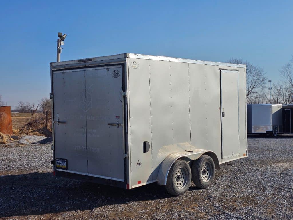 Back view of a USED 2023 LOOK Enclosed Cargo Trailer