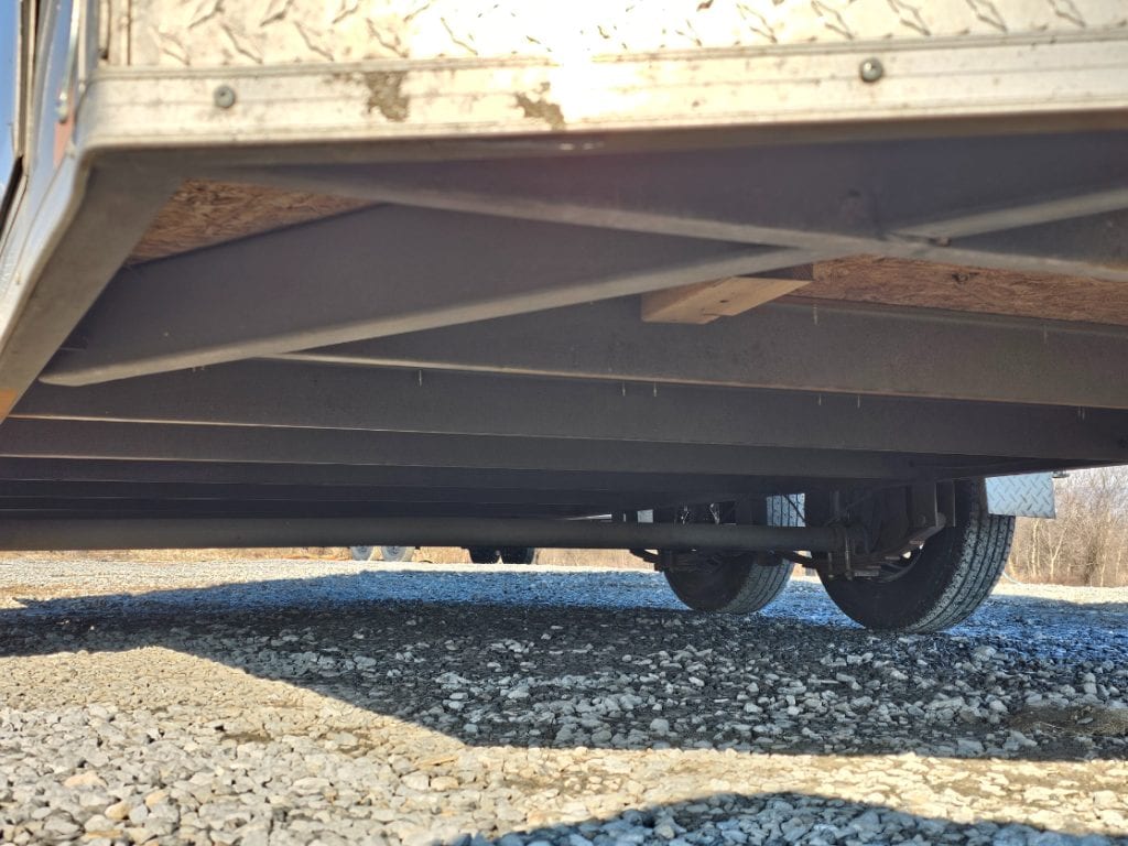 Under a used 2023 look enclosed cargo trailer