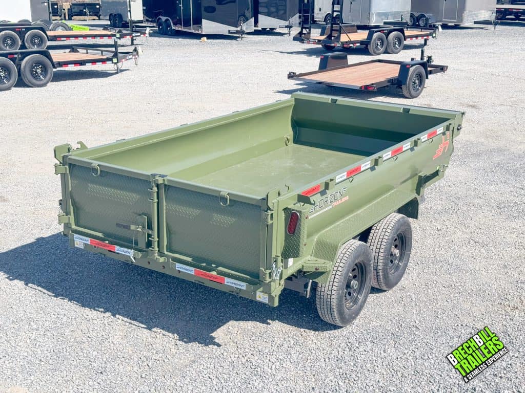 Back view of a new Horizon Heavy Duty Dump Trailer