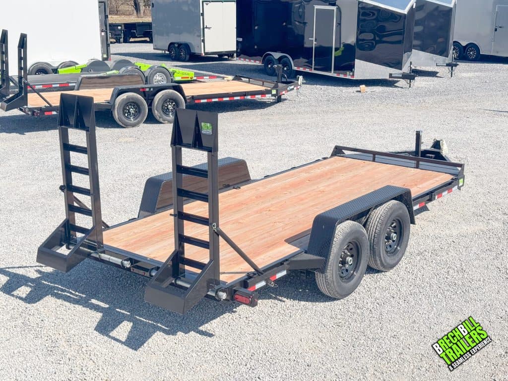 Ramps up on the equipment trailer