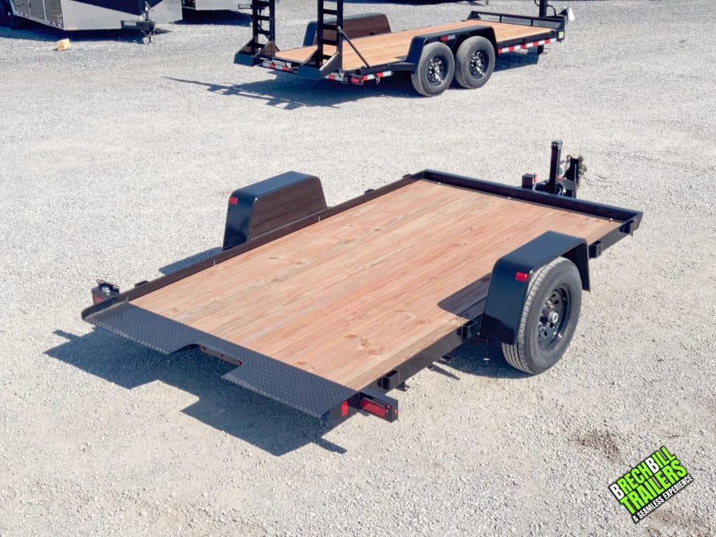 Top view of a new Bwise 6K T Series Gravity Tilt Trailer