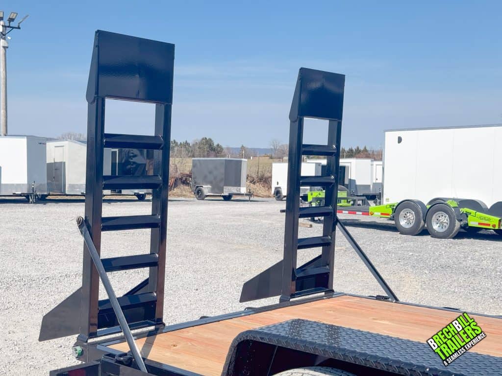 Bwise EH 14K Heavy Duty Equipment Trailer with black ramps folded up