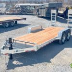 Bwise 14K HD Equipment Skid Loader Trailer 7x18 with ramps folded up