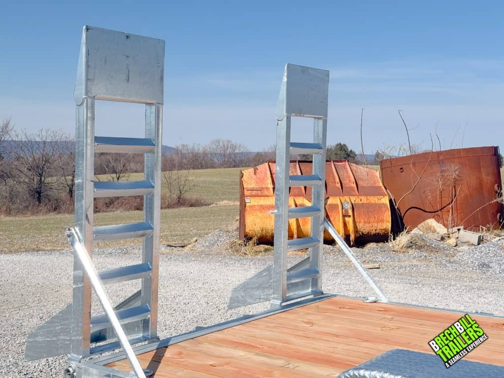 Ramps on the Bwise 14K HD Equipment Skid Loader Trailer