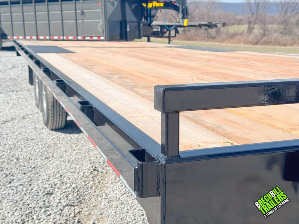 Looking down the deck of the Bwise trailer.