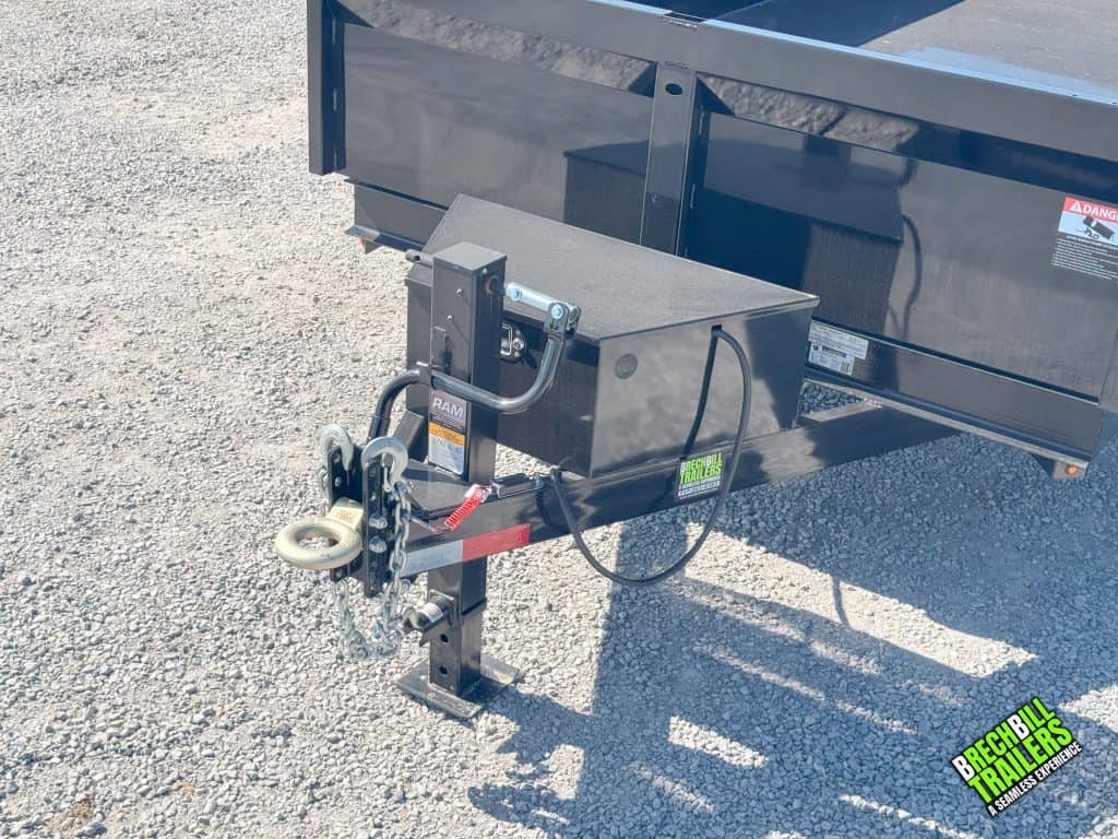 Close up view of the front of the trailer