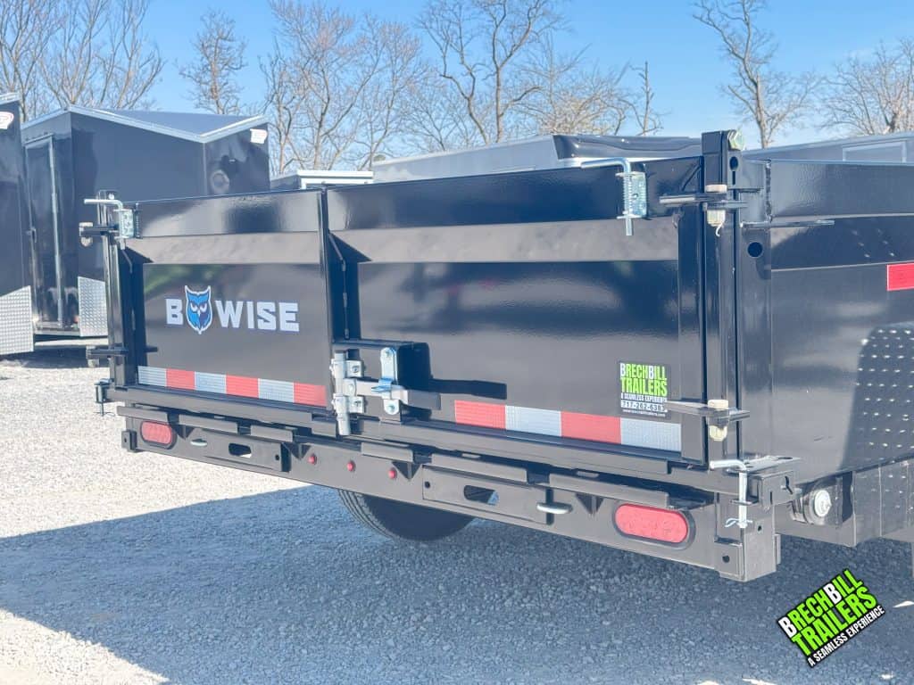 Back gate on the Bwise LP LE Low Pro 14k Dump Trailer