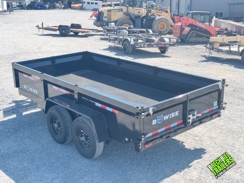 A new 14ft Bwise LP LE Low Pro 14k Dump Trailer