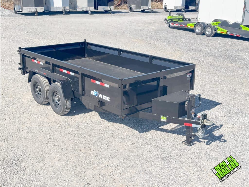 Bwise LP LE Low Pro dump trailer for sale at Brechbill Trailers