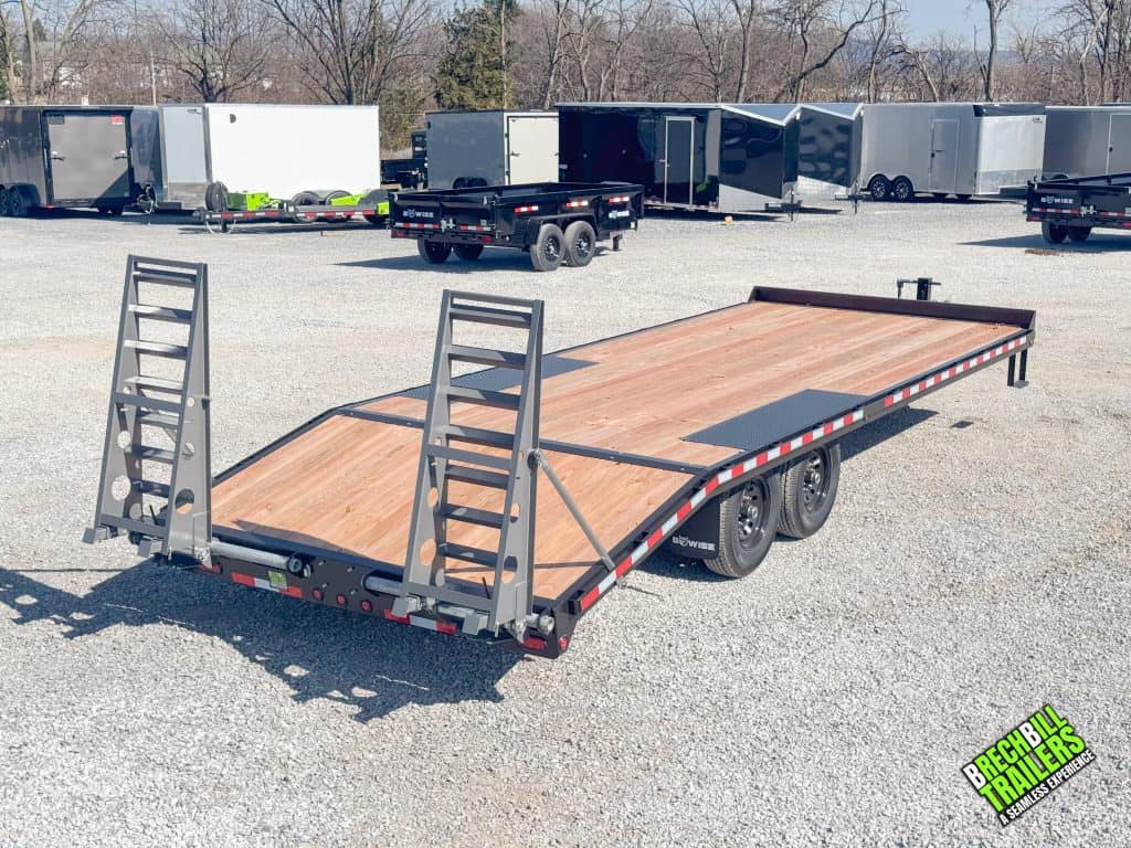 Ramps folded up on the Bwise EDB24 trailer