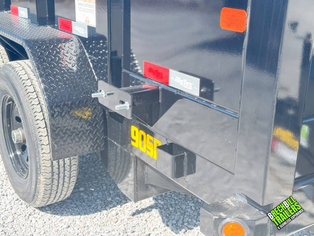 Close up of the black trailer.