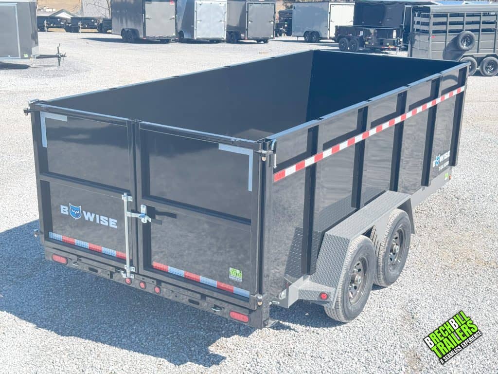 A black Bwise DLP 15K Heavy Duty Dump Trailer