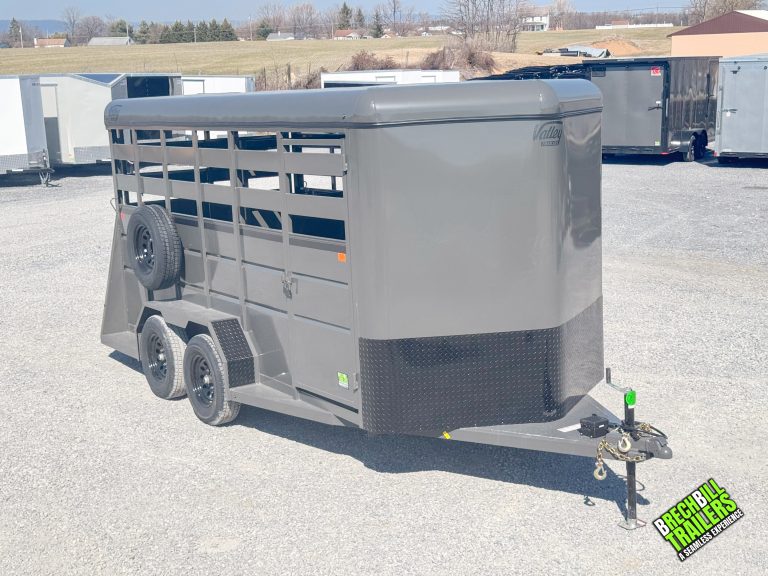 New Valley 26816 Livestock Trailer, 7K GVWR, Charcoal, 16ft
