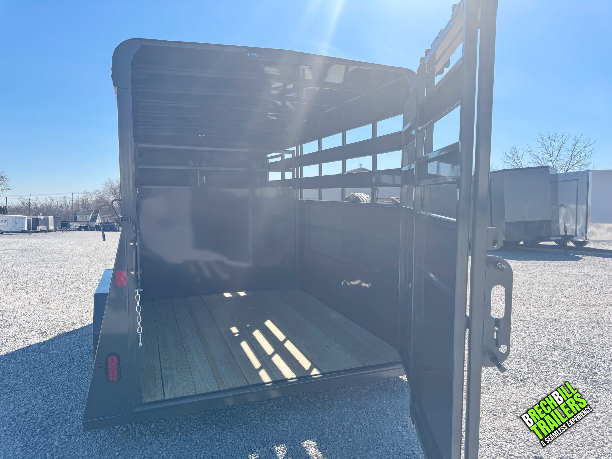 New Valley 26816 Livestock Trailer, 7K GVWR, Charcoal, 16ft