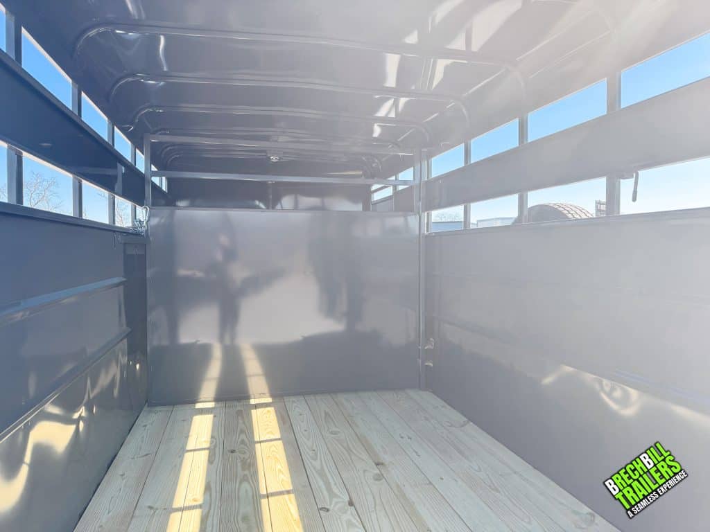 Looking into the Valley stock trailer.