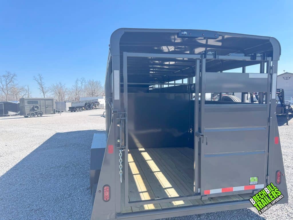 Back door on the Valley 14K Gooseneck Stock Trailer