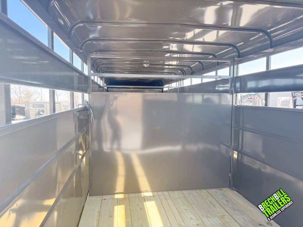 Valley 14K Gooseneck Stock Trailer interior floor and gates for livestock