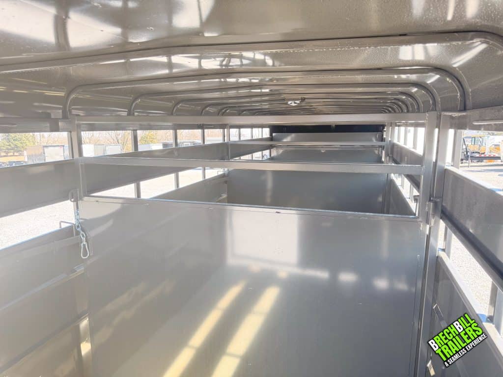 Inside gates in the Valley 14K Gooseneck Stock Trailer