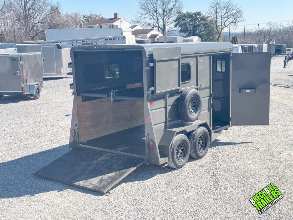 A charcoal Valley 7K Horse Trailer