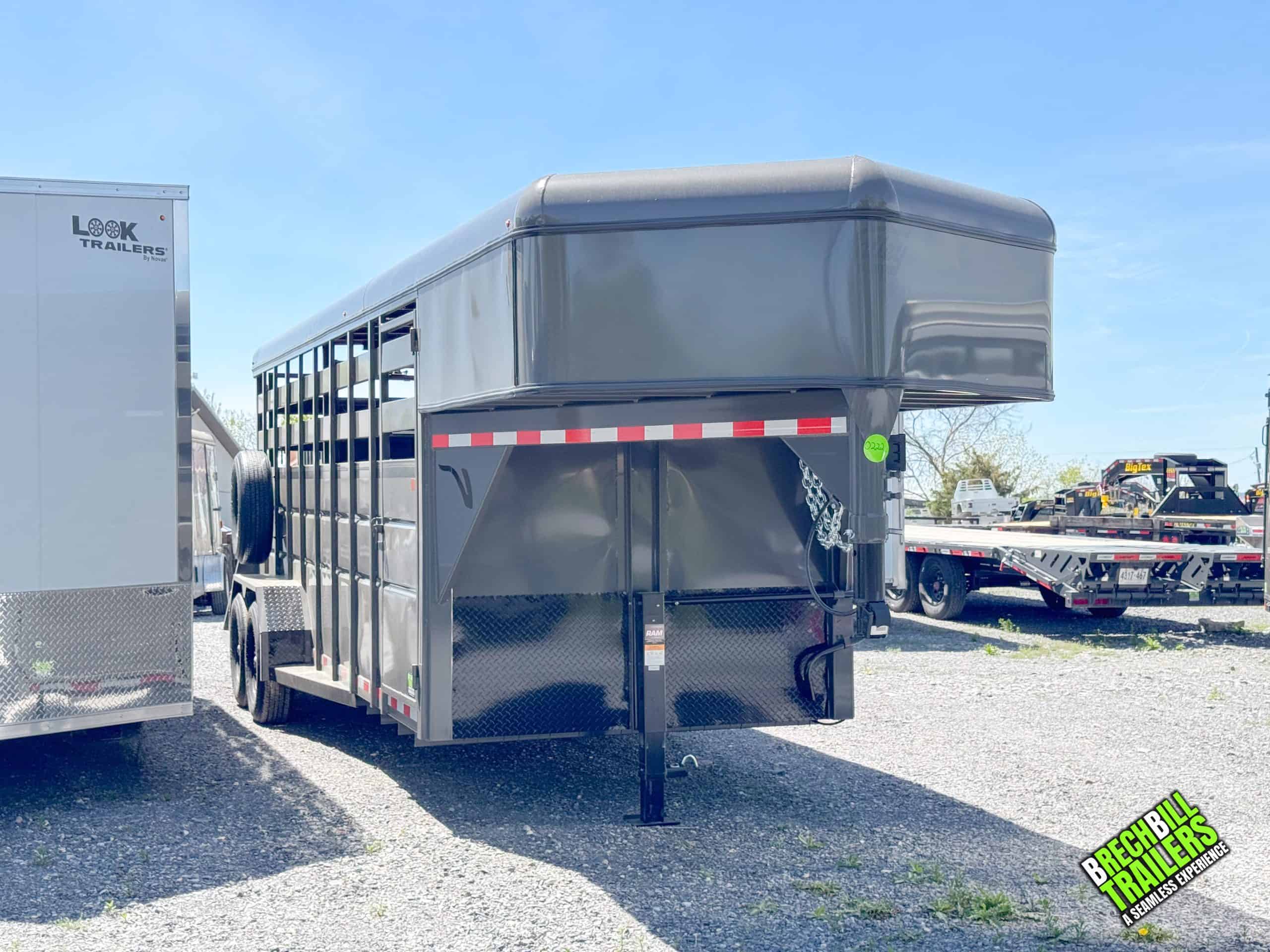 Valley 14K Gooseneck Stock Trailer 6ft 8in X 20ft, 7ft Tall