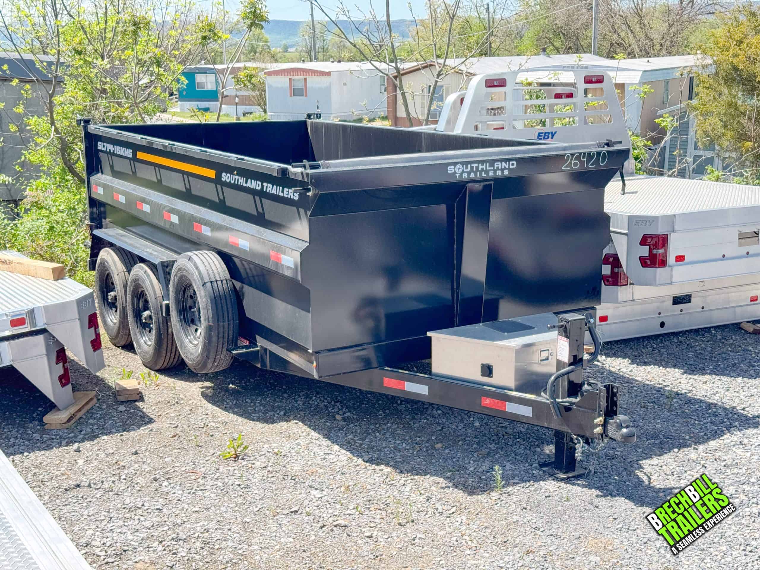 Southland 17K High Side Dump Trailer 7x14ft, Combo Gate