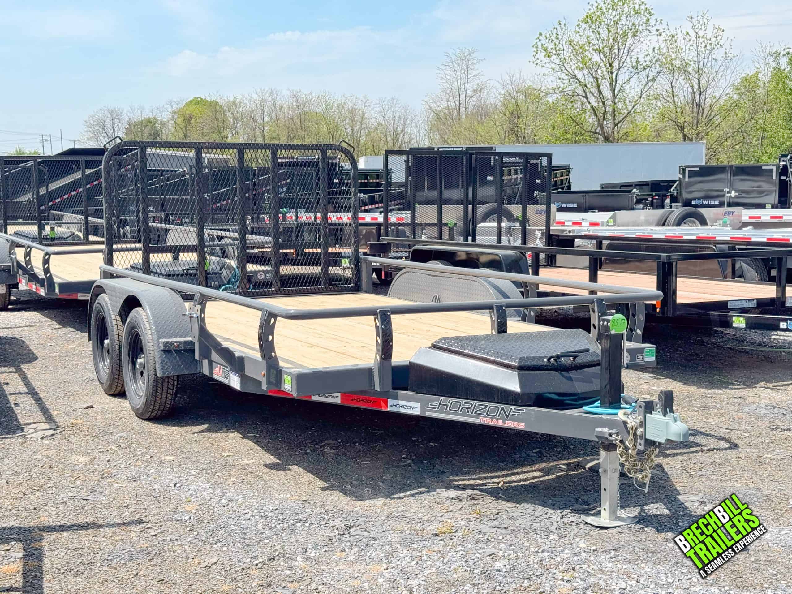 Horizon 7x12 Utility Trailer 7K Gray With Landscape Gate