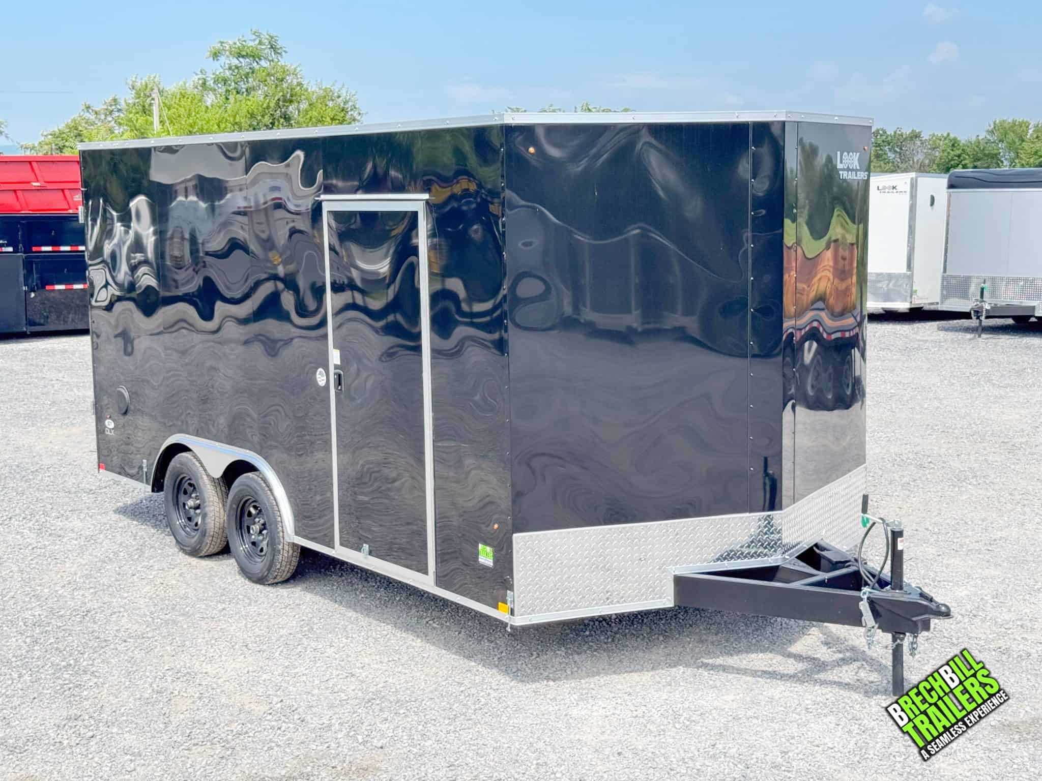 Look 7x16 Enclosed Trailer | Barn Doors | White Finish