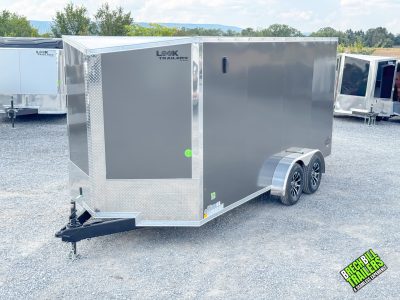 Look Element  SE Flat Top Sloped V-Nose Enclosed Trailer 7x16 (K-SE8416-070) Charcoal