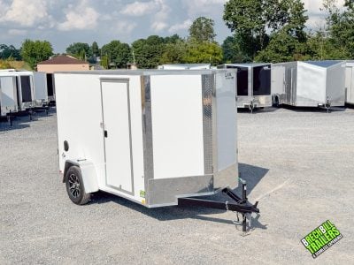 Look ST DLX Flat Top V-Nose 3K Enclosed Trailer 6x10 (K-DX7210-030) White