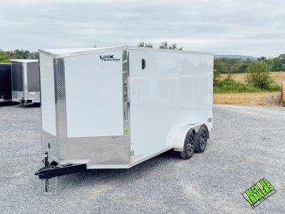 Look Element  SE Flat Top Sloped V-Nose Enclosed Trailer 7x16 (K-SE8416-070) White