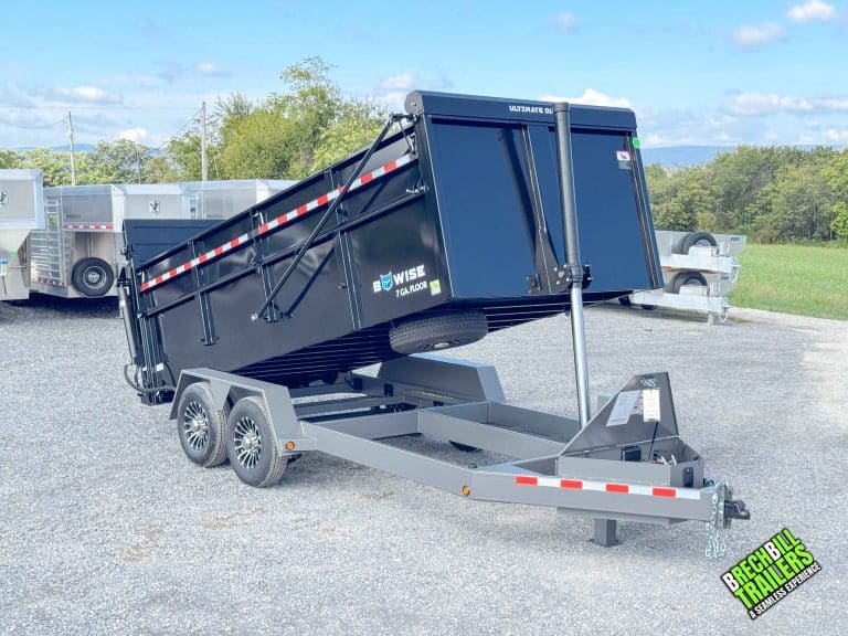 Find the Bwise DUT16 15 7x16 dump trailer with 15.4K GVW 9600 lb payload telescopic lift hydraulic gate tarp kit and wireless remote use. 1823