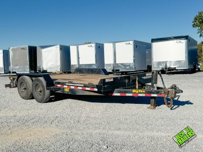 USED BigTex 7x16 15.4K Heavy Duty Tandem Axle Seamless I-Beam Equipment Trailer (14EH-16D3A-MRBK)