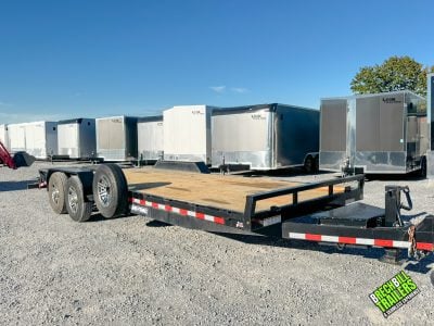 USED - Sure-Trac Low Profile 14K HD Equipment Trailer 7x22 (19' + 3' Dovetail & Universal Ramps) (ST82193URET-B-140)