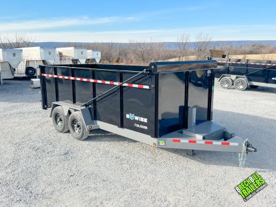 Bwise DLP 15K Heavy Duty Dump Trailer 7x16 48" Sides (DLP16-15-H) Tarp With Arms