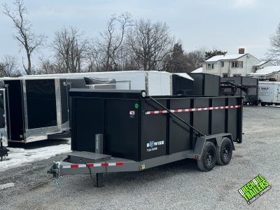 Bwise DLP 15K Heavy Duty Dump Trailer 7x16 48" Sides (DLP16-15-H) Tarp With Arms